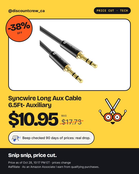 Syncwire Long Aux Cable 6.5Ft- Auxiliary, expired