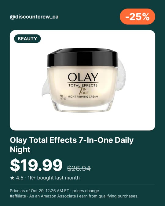 Olay Total Effects 7-In-One Daily Night, -25%