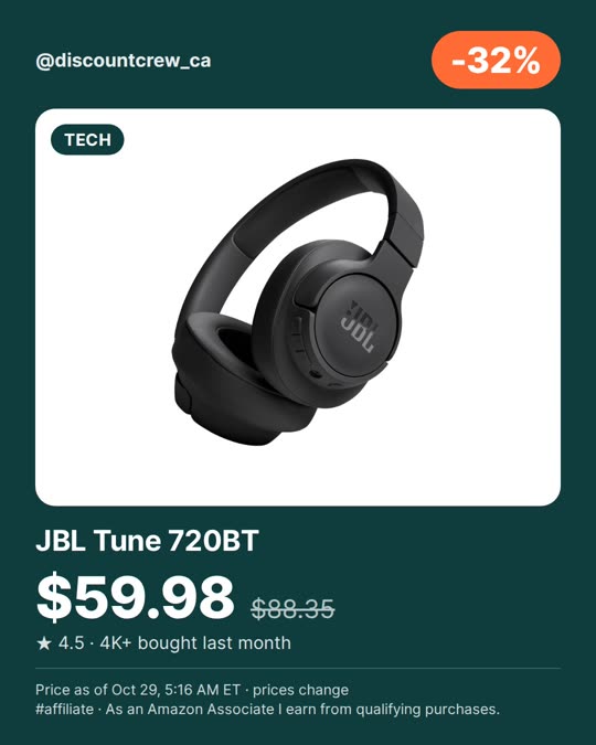 JBL Tune 720BT, -32%