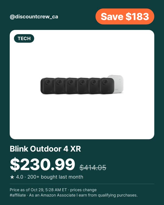 Blink Outdoor 4 XR, Save $183
