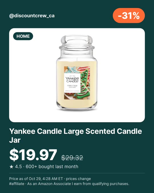 Yankee Candle Large Scented Candle Jar, -31%