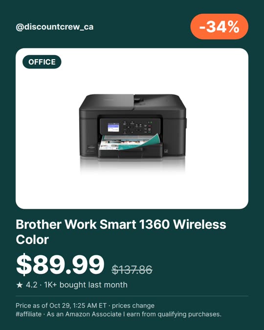 Brother Work Smart 1360 Wireless Color, -34%