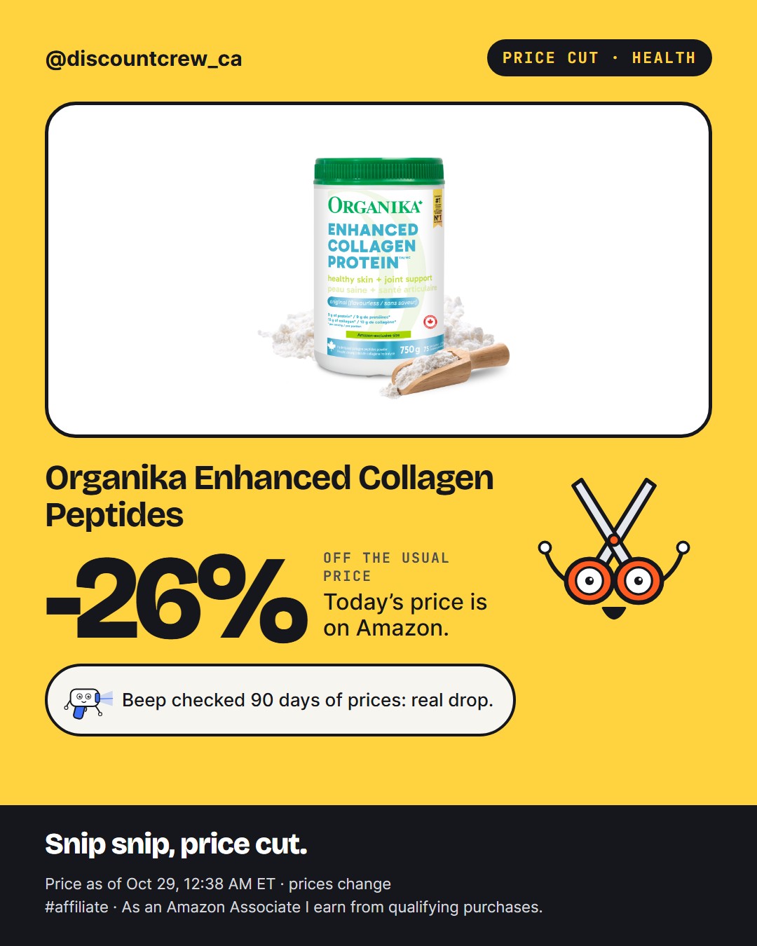 Organika Enhanced Collagen Peptides, -26%