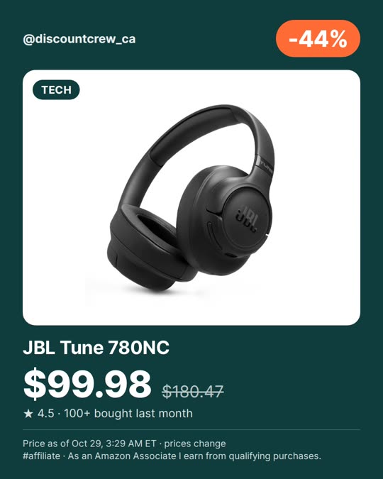 JBL Tune 780NC, -44%