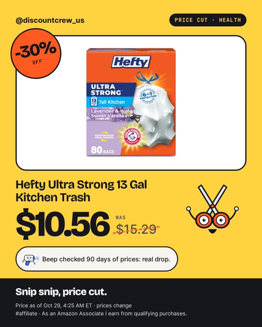 Hefty Ultra Strong 13 Gal Kitchen Trash, expired