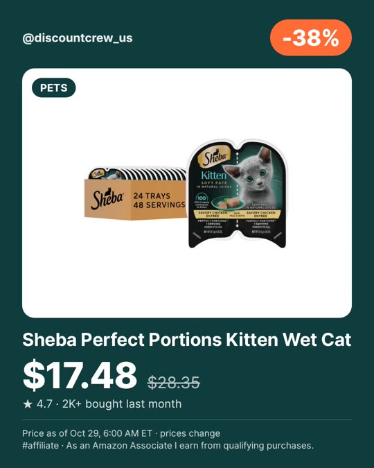 Sheba Perfect Portions Kitten Wet Cat, -38%