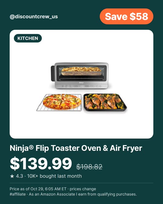 Ninja® Flip Toaster Oven & Air Fryer, Save $58